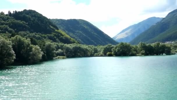 Abruzzo Daki Barrea Gölü Panoraması — Stok video