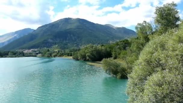 Abruzzo Daki Barrea Gölü Panoraması — Stok video