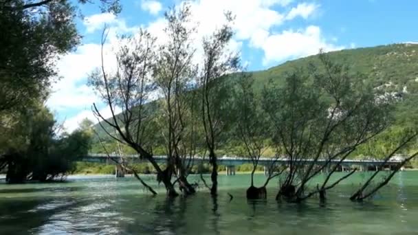 Panorama Van Het Meer Van Barrea Abruzzo — Stockvideo