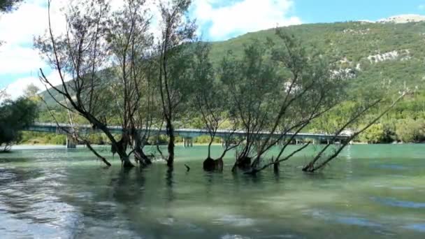 Abruzzo Daki Barrea Gölü Panoraması — Stok video