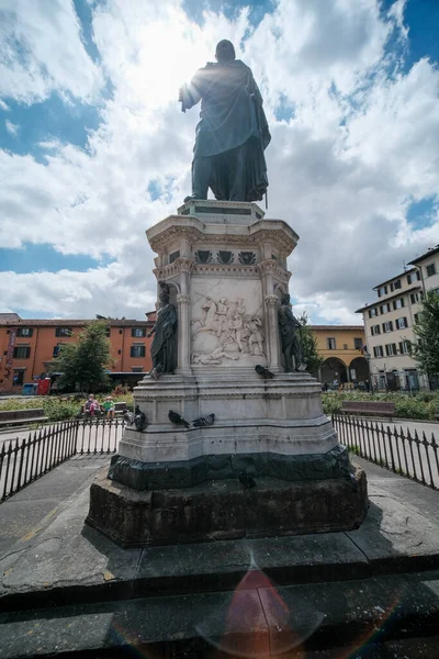 Denkmal Für Manfredo Fanti Auf Dem Markusplatz Florenz Italien Hochwertiges — Stockfoto