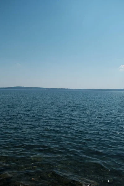 Панорама Озера Брачччччано Біля Риму Чудовий Сонячний День Фотографія Високої — стокове фото