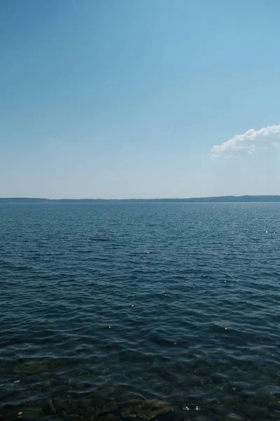 Панорама Озера Брачччччано Біля Риму Чудовий Сонячний День Фотографія Високої — стокове фото