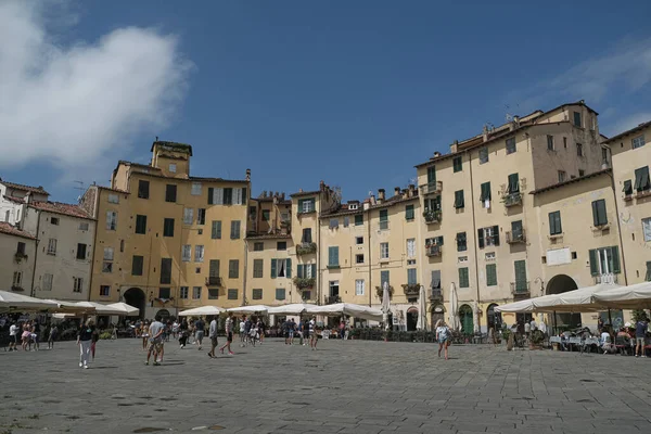 Blick Auf Die Piazza Dell Anfiteatro Lucca Italien Hochwertiges Foto — Stockfoto