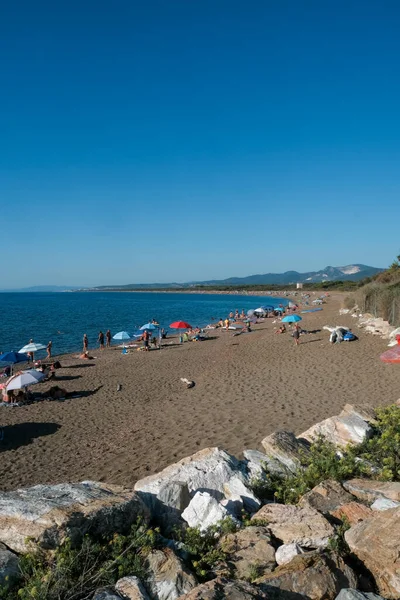 Talya Nın Livorno Yakınlarındaki San Vincenzo Plajının Panoramik Manzarası Yüksek — Stok fotoğraf