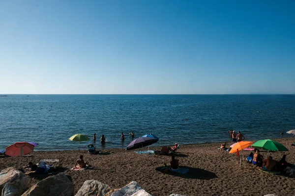 Vista Panoramica Sulla Spiaggia San Vincenzo Vicino Livorno Foto Alta — Foto Stock