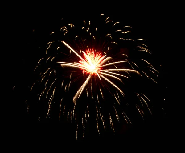 Bellissimi Fuochi Artificio Sfondo Cielo Nero Foto Alta Qualità — Foto Stock