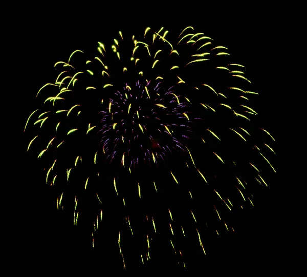 Beautiful Firework Black Sky Background High Quality Photo — Stock Photo, Image