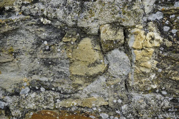 Vieux Mur Pierre Fond Motif Brique Dans Journée Ensoleillée Photo — Photo