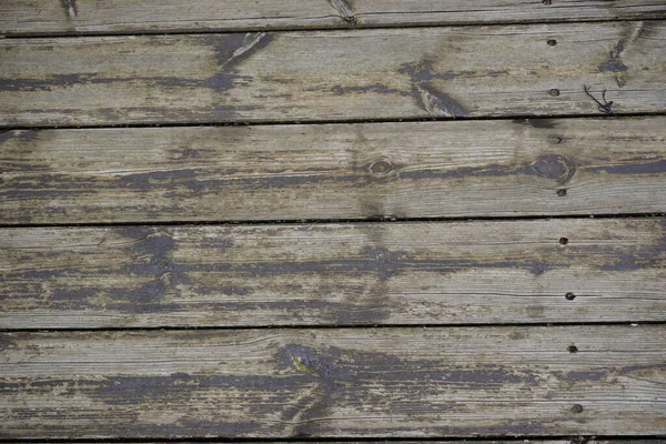 Wooden Walkway Strips Damaged Time Rain High Quality Photo — Stock Photo, Image