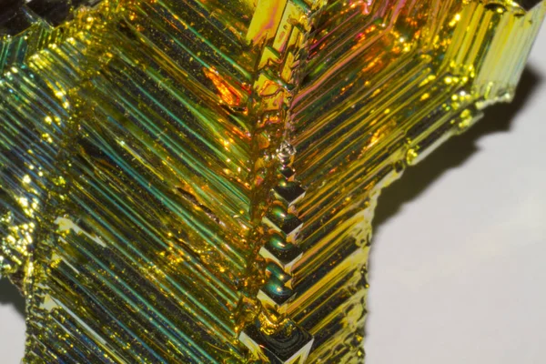 Colorful Rainbow Bismuth Crystal High Quality Photo — Stock Photo, Image