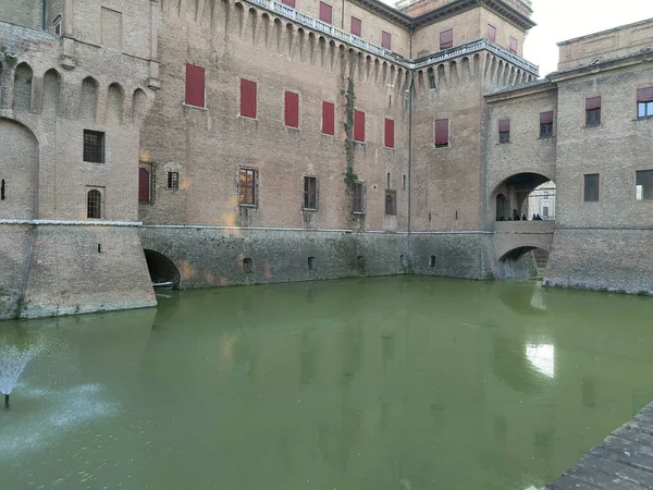 Fosso Paredes Exteriores Castelo Este São Miguel Ferrara Itália Foto — Fotografia de Stock