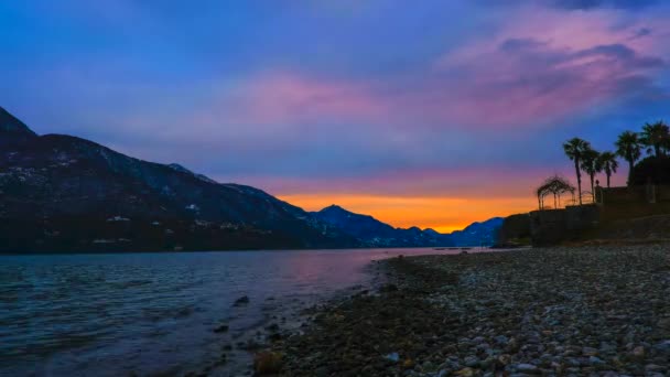 Bellissimo tramonto sul lago como time lapse — Video Stock