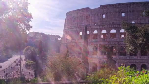 Roma colosseum em belo dia ensolarado lapso de tempo — Vídeo de Stock