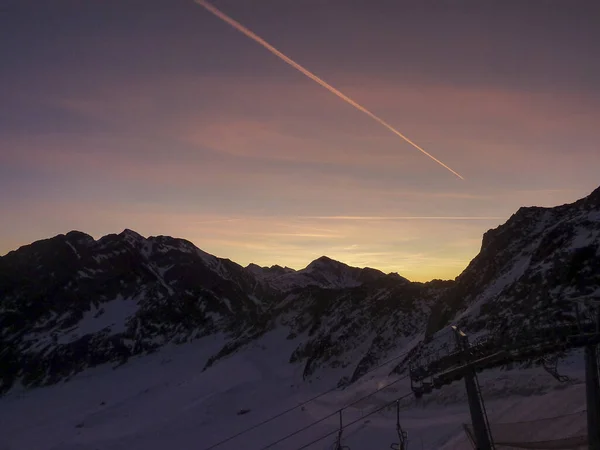 Nascer Sol Sobre Alpes Val Senales Dia Ensolarado Foto Alta — Fotografia de Stock