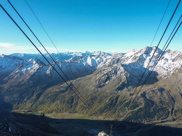 Vista Los Alpes Desde Teleférico Val Senales Día Soleado Foto —  Fotos de Stock