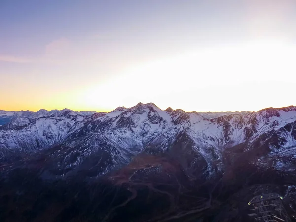 Panorama Pôr Sol Dos Alpes Val Senales Foto Alta Qualidade — Fotografia de Stock