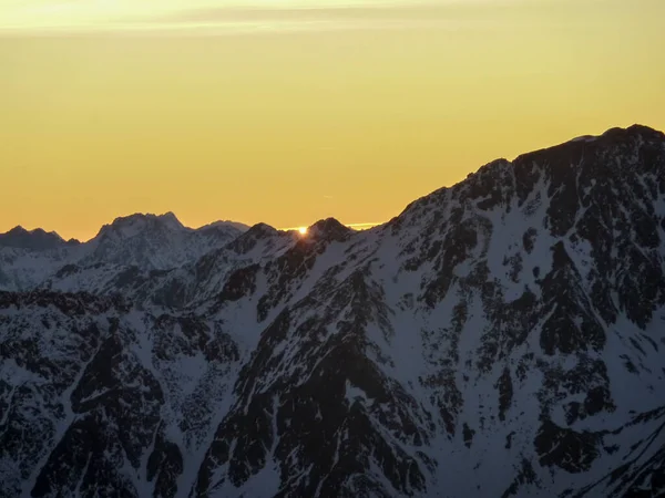 Panorama Bei Sonnenuntergang Der Alpen Schnalstal Hochwertiges Foto — Stockfoto