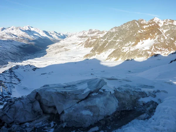 Panorama Del Glaciar Val Senales Día Soleado Foto Alta Calidad —  Fotos de Stock