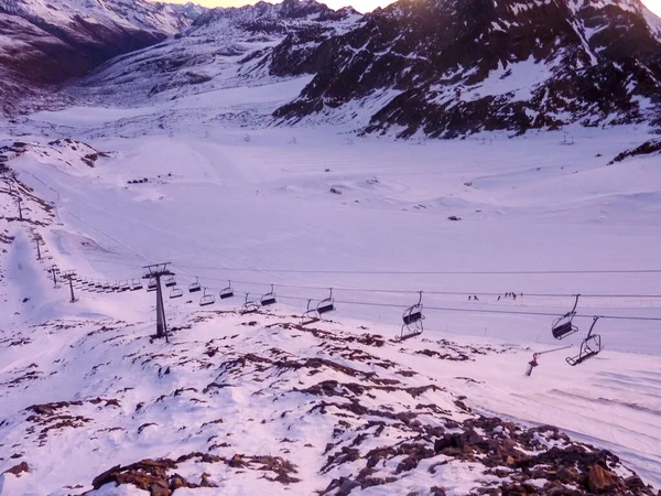 Panorama Geleira Val Senales Dia Ensolarado Foto Alta Qualidade — Fotografia de Stock