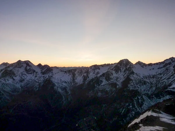 Panorama Pôr Sol Dos Alpes Val Senales Foto Alta Qualidade — Fotografia de Stock