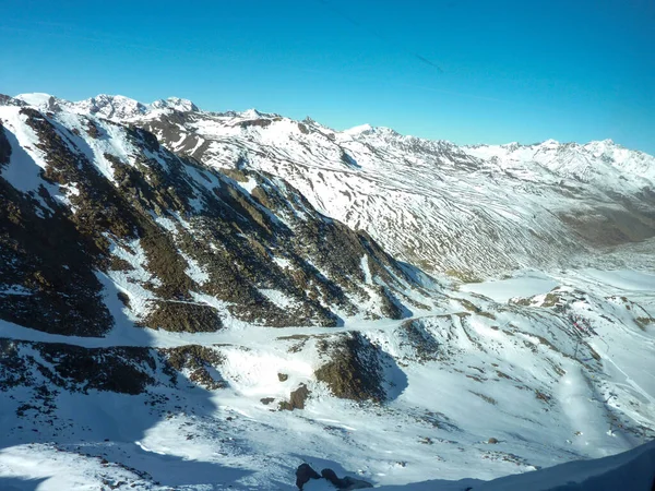 Panoráma Gleccser Val Senales Napsütéses Napon Kiváló Minőségű Fénykép — Stock Fotó