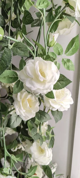 Vista Vicino Bellissimo Ramo Rose Bianche Foto Alta Qualità — Foto Stock