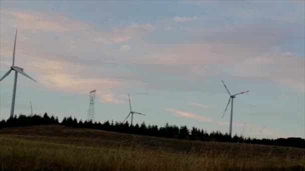 Wind Farm Wind Turbines Mountains Abruzzo Italy — Stock Video