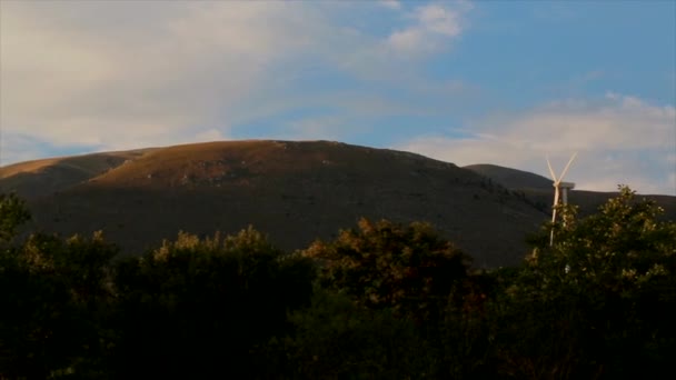 Wind Farm Wind Turbines Mountains Abruzzo Italy — Stock Video