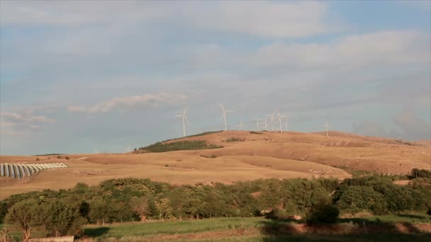 Wind Farm Wind Turbines Mountains Abruzzo Italy — Stock Video