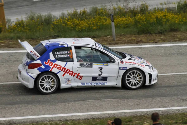 Reggio Emilia Włochy 2016 Rajd Bezpłatnej Imprezy Reggio Apennines Peugeout — Zdjęcie stockowe