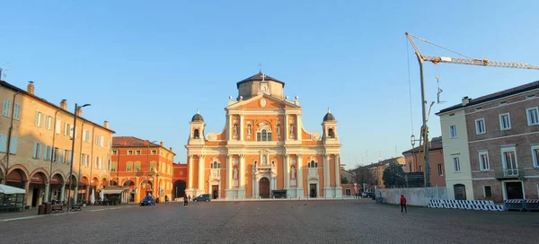 Catedral Centro Carpi Modena Dia Ensolarado Foto Alta Qualidade — Fotografia de Stock