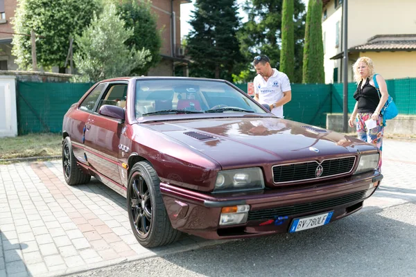 Bibbiano Reggio Emilia Italia 2015 Rally Gratuito Coches Antiguos Plaza — Foto de Stock