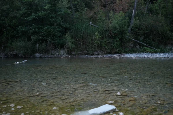 Panorama Dari Sungai Enza Ciano Enza Canossa Reggio Emilia Foto — Stok Foto