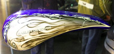 Harley Davidson özel motosiklet tankı desenli. Yüksek kalite fotoğraf