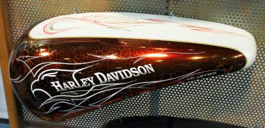 Harley Davidson özel motosiklet tankı desenli. Yüksek kalite fotoğraf