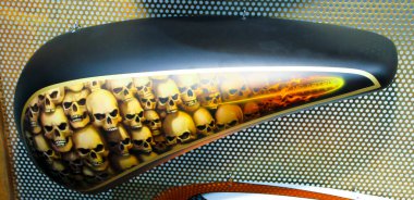 Harley Davidson özel motosiklet tankı desenli. Yüksek kalite fotoğraf