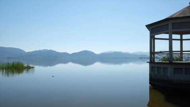 Panorama Pagody Torre Del Lago Puccini Słoneczny Dzień — Wideo stockowe