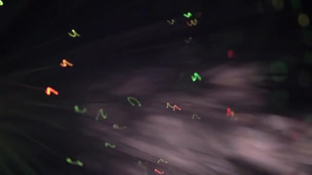 Dönen Fiberglas Lamba Farklı Renkler Bokeh Efektiyle Aydınlatıldı — Stok video