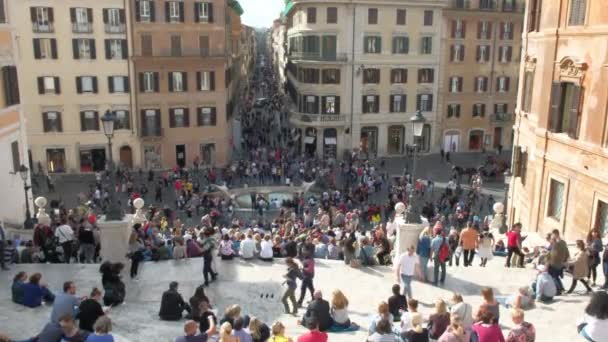 Turistas Piazza Spagna Roma Itália Imagens Alta Qualidade — Vídeo de Stock