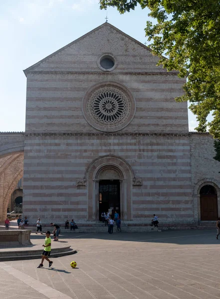 Basilika Santa Chiara Assisi Bei Perugia Italien Hochwertiges Foto — Stockfoto