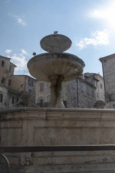 Fountain Center Assisi Perugia Italy High Quality Photo — Stok fotoğraf