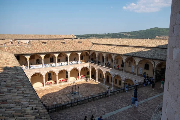 Cloister of Basilica of Saint Francis of Assisi in Assisi near Perugia, Italy. High quality photo