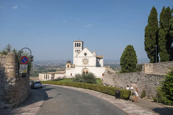 Panoramic View Basilica Saint Francis Assisi Assisi Perugia Italy High — Stock Photo, Image
