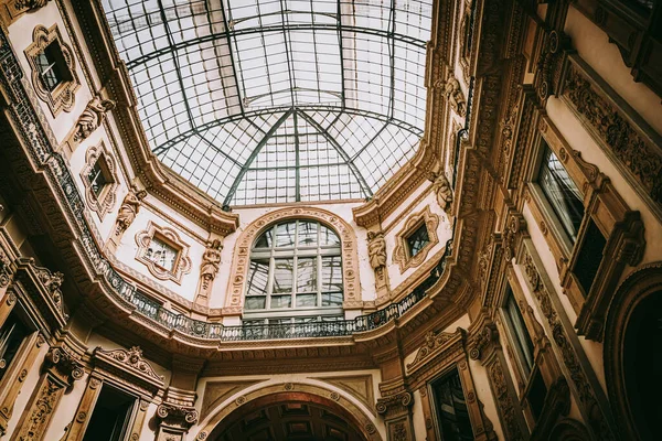 Cupola Vetro Della Galleria Vittorio Emanuele Milano Foto Alta Qualità — Foto Stock