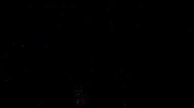 Karanlık gökyüzünde güzel renkli havai fişekler