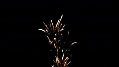 Karanlık gökyüzünde güzel renkli havai fişekler