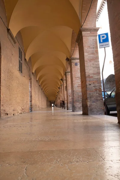 Urbino Italië Lanen Van Binnenkant Met Arcade Met Bogen Hoge — Stockfoto