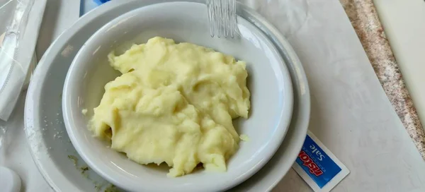 Purê Batata Cozido Com Manteiga Parmesão Foto Alta Qualidade — Fotografia de Stock