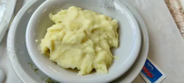 Purê Batata Cozido Com Manteiga Parmesão Foto Alta Qualidade — Fotografia de Stock